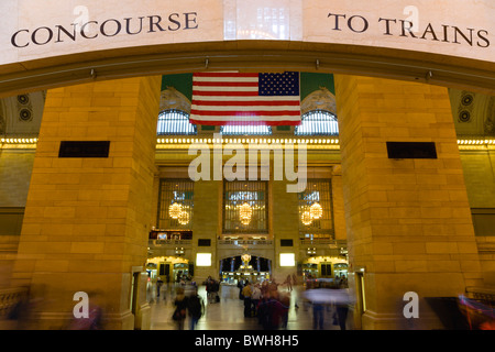 USA New York NYC Manhattan Grand Central Terminal Eisenbahn Bahnhof Eingang in die Haupt-Bahnhofshalle Vanderbilt Hall Stockfoto