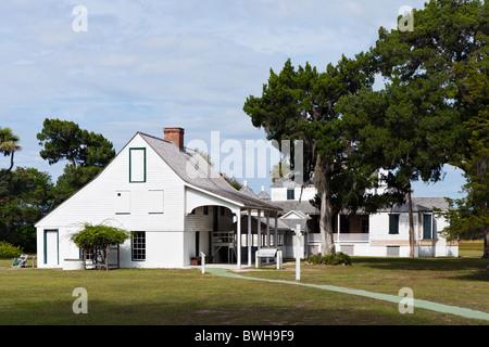 Das Haupthaus, Kingsley Plantation, Fort George Island, Jacksonville, Florida, USA Stockfoto