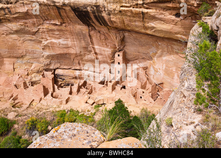 Square Tower House Ruin, Mesa Verde Nationalpark, Colorado Stockfoto