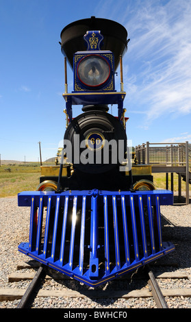 Historische Jupiter Dampflokomotive am Golden Spike National Monument Stockfoto