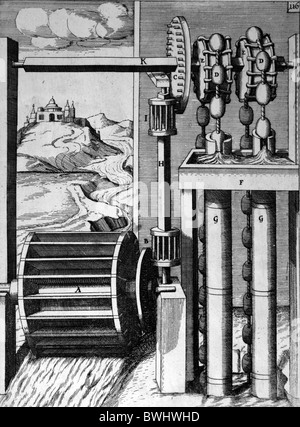 Illustration von Theatrum Machinarum Novum 1661 durch Georg Andreas Böckler Stockfoto