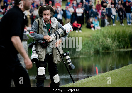 Pro Golf-Fotograf bei der 2010 Pro Am Turnier in Adare Manor Golf Club, Co. Limerick, Irland. Stockfoto