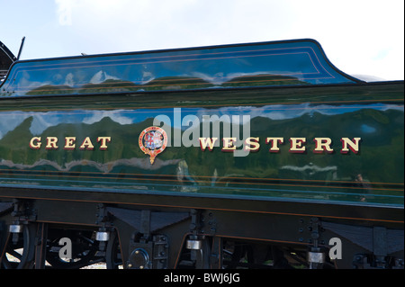 Wasser und Kohle Ausschreibung der Stadt von Truro 3717 GWR 3700 Klasse 3440 die erste Dampfmaschine, um eine Geschwindigkeit von über 100 km/h im Jahr 1904 zu erreichen Stockfoto