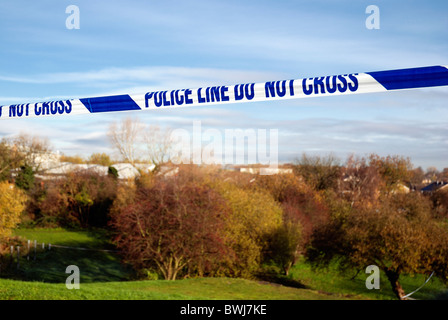 Tatort in Park nach einem Angriff Zwischenfall in Nottingham uk Stockfoto