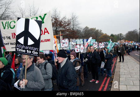 Gegen den Afghanistan-Krieg-Demonstration in London Stockfoto