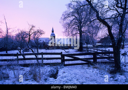 Europa, Deutschland, Niedersachsen, Winter-Landschaft in der Nähe von Elliehausen Stockfoto
