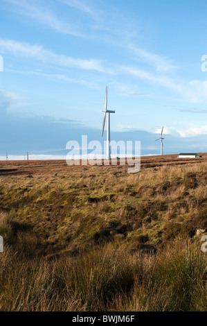 Blick auf den Windpark Turbinen Stockfoto