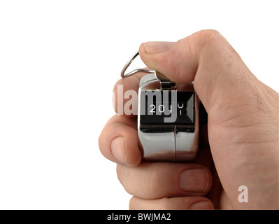 Eine mechanische Nummer Clicker Umzug in 2011 Stockfoto