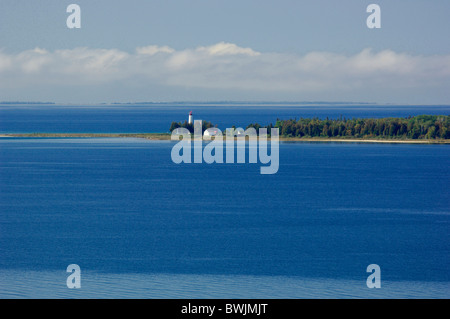 Lake Michigan Lake Michigan See St. Helena Island Insel Isle Leuchtturm Landschaft Landschaft Mehrheit Cap Mic Stockfoto