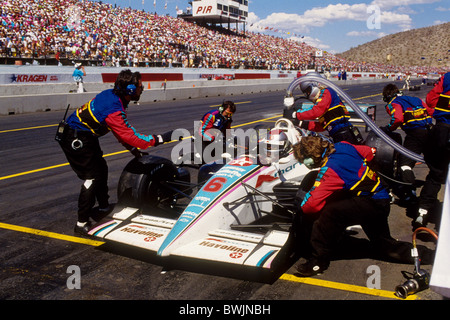 Mario Andretti während 1990 Warenkorb Taxiworks 200 in Phoenix, AR. Stockfoto