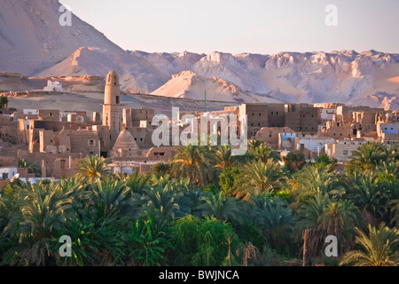 Die mittelalterlichen/osmanische Stadt Al Qasr, Dakhla Oase, Ägypten Stockfoto