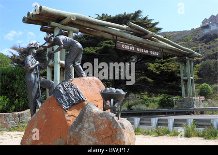 Tolle Ocean Road Memorial Arch, ein Denkmal zu den Pionieren, die die Straße zwischen 1922-32, Victoria, Australien, Australien gebaut Stockfoto