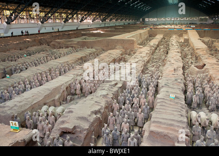 Gebäude, Grube Nummer 1 von der Terrakotta Armee in Xi ' an, Provinz Shaanxi, China Stockfoto