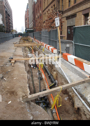 Straßenarbeiten in Manhattan Stockfoto