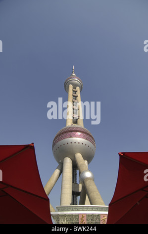 China Asien Shanghai Pudong Oriental Pearl Tower Tower Turm Fernsehturm Stockfoto