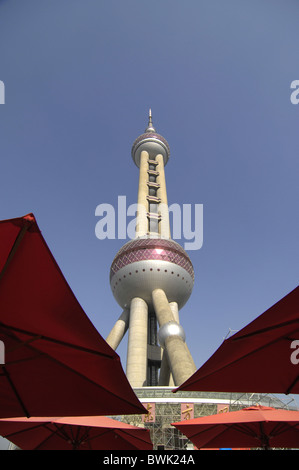 China Asien Shanghai Pudong Oriental Pearl Tower Tower Turm Fernsehturm Stockfoto