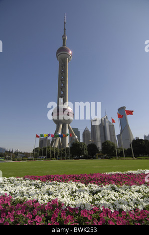 China Asien Shanghai Pudong Oriental Pearl Tower Tower Turm Fernsehturm Stockfoto