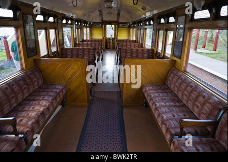 Innere des GWR Autocoach Wagen Stockfoto