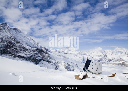 Neue Monte Rosa Hütte, Zermatt, Kanton Wallis, Schweiz Stockfoto