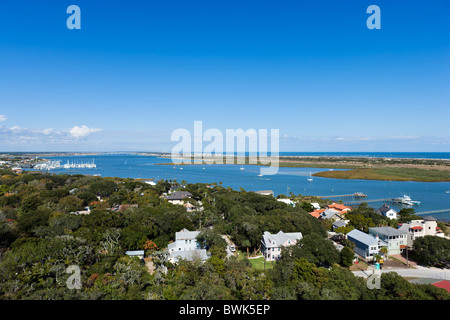 Vview von der Spitze des Augustinus Licht, Anastasia Island, St. Augustine, Florida, USA Stockfoto