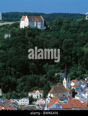 Stadt-Ansicht Kirche Stadtzentrum Downtown Rosenburg Riedenburg Natur reservieren Altmühl-Tal-Main-Donau-Kanal G Stockfoto