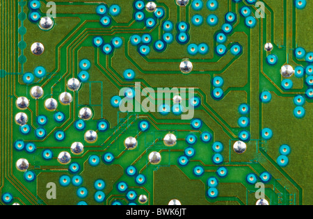 Die Elektronikplatine Nahaufnahme-technologischen Hintergrund Stockfoto