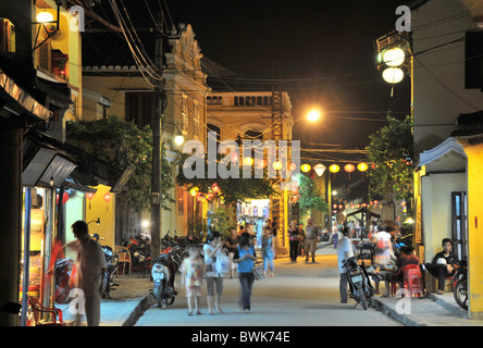 Nachtleben in Hoi an in der Nähe von Da Nang, Vietnam Stockfoto