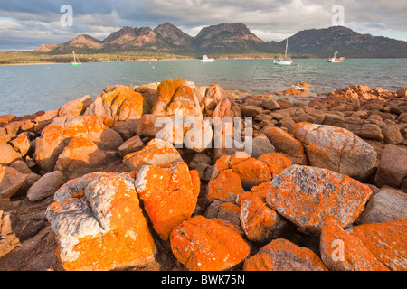 Coles Bay Blick auf die Gefahren im Freycinet National Park, Tasmanien Stockfoto