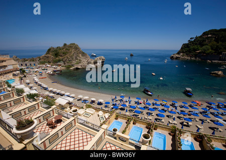 Blick vom Hotel Mazzaro Sea Palace am Mazzaro Bucht, Taormina, Messina Provinz, Sizilien, Italien, Europa Stockfoto