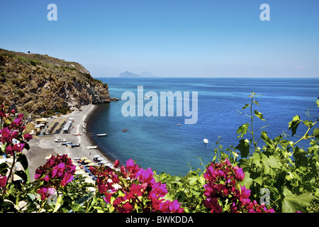 Spiaggia Bianca, Canneto, Insel Lipari, Äolischen Inseln, Sizilien, Italien Stockfoto