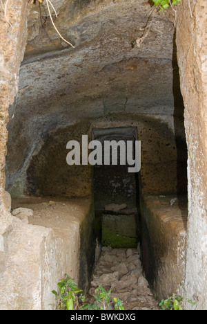 Etruskische Grab, etruskischen Nekropole von San Potente, Tuscania, Provinz Viterbo, Latium, Italien Stockfoto