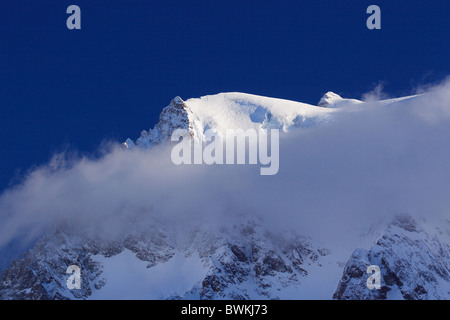 Schweiz Europa Mont Collon Gipfel Peak Berg Schnee Walliser Alpen Val d ' Arolla Arolla-Tal Winter moun Stockfoto