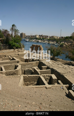 Antike Stadt Abu Dhabi, gelegen auf der Insel Elephantine, Assuan, Ägypten Stockfoto