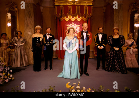 UK-London Queen Elizabeth II königliche Familie Madame Tussauds Great Britain Europa England Wachsfigurenkabinett-Skulpturen Stockfoto