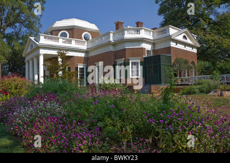 Monticello. Haus von Thomas Jefferson, 3. US-Präsidenten, in der Nähe von Charlottesville, Virginia, Vereinigte Staaten Stockfoto