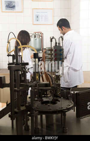 Junge männliche und weibliche Medizinstudenten, die Arbeiten im Inneren des Labors von Beirut arabische Universität Libanon Nahost Stockfoto