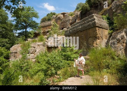 Etruskische Nekropole von Norchia (IV-II Sek. A.C.), Vetralla, Provinz Viterbo, Latium, Italien, Europa Stockfoto