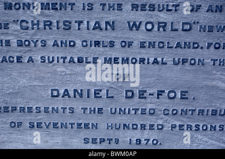 UK London Daniel de Foe Defoe Tombstone Bunhill Fields Cemetery Clerkenwell Großbritannien Europa England gra Stockfoto