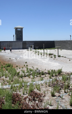 Berüchtigte Gefängnis auf Robben Island aus Kapstadt, wo Nelson Mandela inhaftiert war Stockfoto