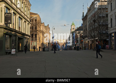 Carl-Johans Gate Morgen Oslo Norwegen Stockfoto