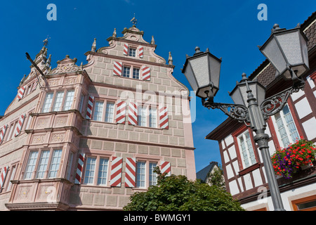 GASTHAUS ZUM ENGEL RESTAURANT, RENAISSANCE-GEBÄUDE AUS DEM JAHRE 1556, BAD BERGZABERN, RHEINLAND-PFALZ, DEUTSCHLAND Stockfoto