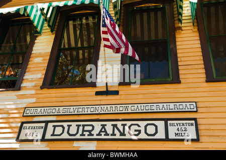 Durango & Silverton Narrow Gauge Railroad Depot, Durango, Colorado Stockfoto