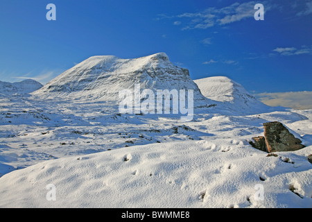 UK Schottland Sutherland Highland Mountain Quinag Stockfoto