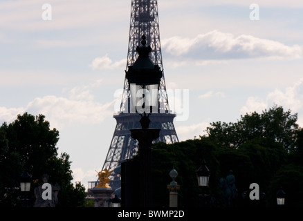 Tour Eiffel von Place De La Concorde, Paris Stockfoto