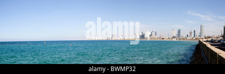 Israel, Tel Aviv Panoramablick über die Küste von südlich von Old Jaffa aus gesehen Stockfoto