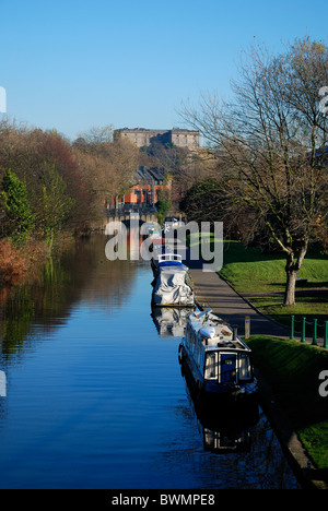 Nottingham Kanal Schloss Wasserstraße Stockfoto