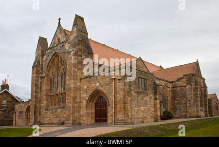 Portland Parish Church (1914) in Troon, South Ayrshire. (Kirche von Schottland/Presbyterianischen). Architektur eine Mischung aus Gothic und Norman styles. Stockfoto