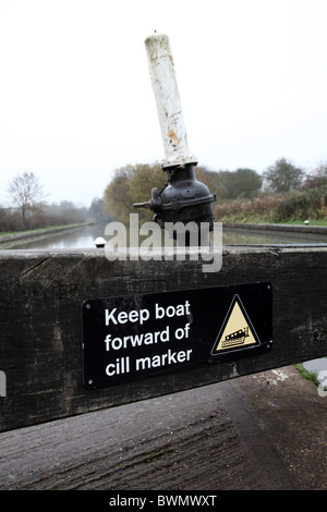 Eine Warnung vor Schleuse Cill anmelden Stockfoto