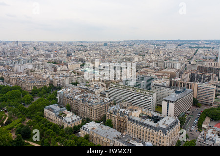 Paris, gesehen aus der Eiffel-Turm (Tour) Blick nach Süden Stockfoto