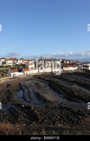 Ansicht von Pittenweem bei Ebbe Fife, Schottland, November 2010 Stockfoto